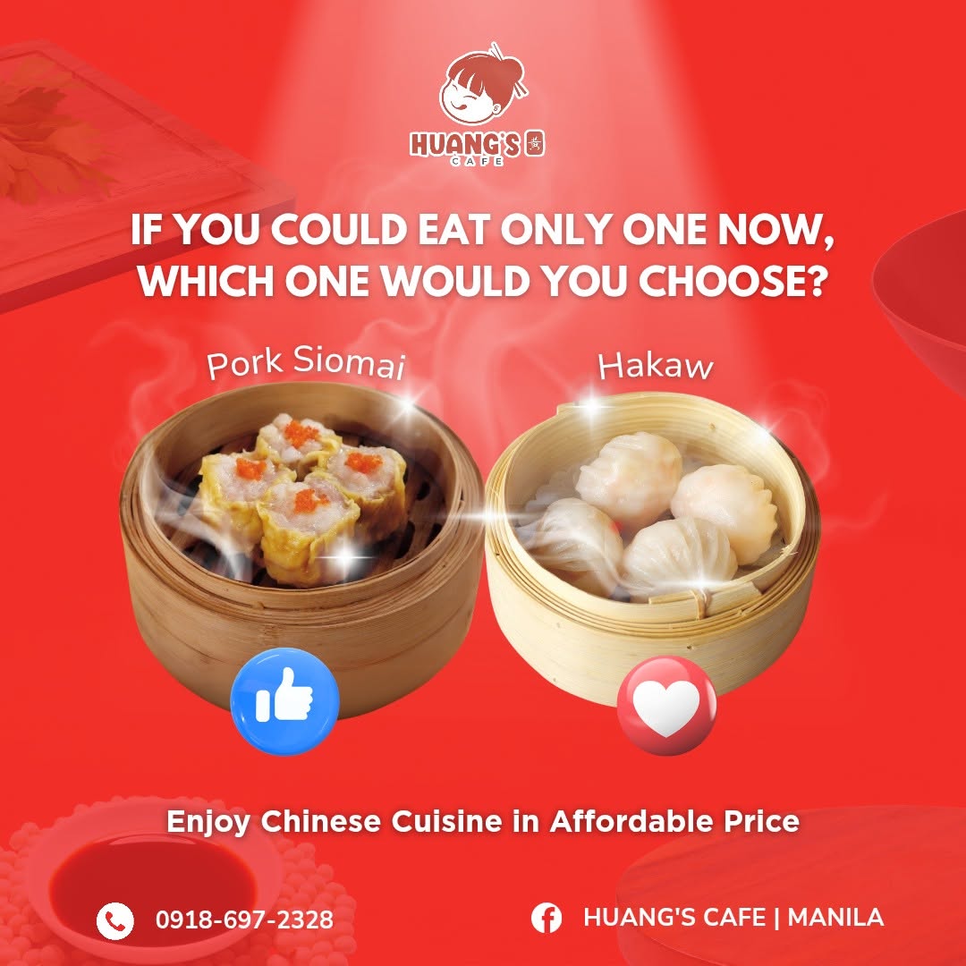 Pork Siomai and Hakaw in bamboo steamers at Huang's Cafe